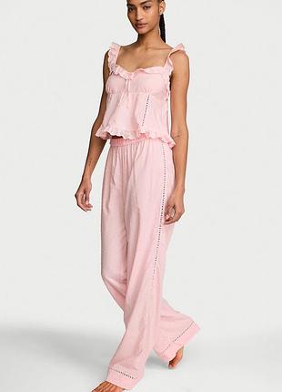 Рожева піжама victoria’s secret оригінал cotton dream tank long pajama set літня піжамка майка штани