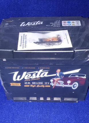 Акумулятор 60ah 12v westa en580 зліва плюс (1) l