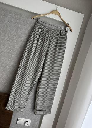 Стильные шерстяные брюки в гусиную лапку massimo dutti