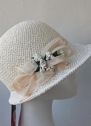 Літній капелюх із рисової соломки helen line модель 303