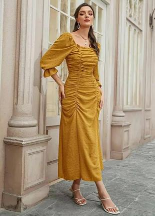 Сукня гірчична s/m shein