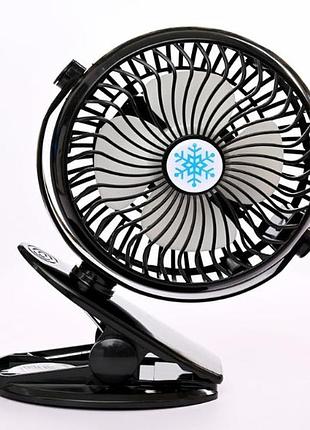 Портативний настільний вентилятор mini fan wx 6503 мініохолоджувач на акумуляторі з прищіпкою 2 швидкості 4 вт чорний