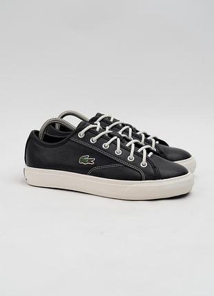 Кеди кросівки шкіряні lacoste backcourt чорні розмір 39-40