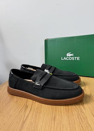 Оригинальн! мужские лоферы lacoste cochet winter leather loafers в новом состоянии