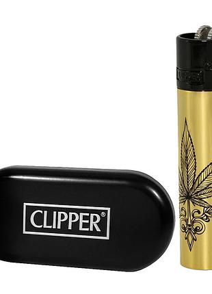 Запальничка трубочна clipper weed tattoo gold