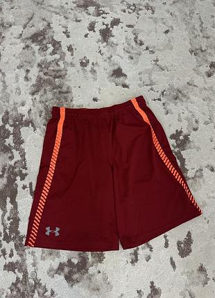 Шорти under armour чоловічі спортивні бордові | для бігу, тренувань, залу
