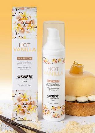 Массажное масло exsens hot vanilla 50мл разогревающее, без сахара, без парабенов, съедобное масло