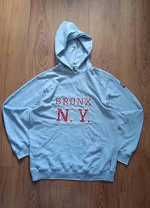 Чоловіче худі everlast ментолового кольору з вишивкою bronx n.y.