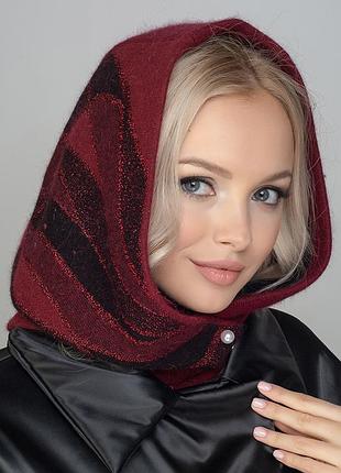 Модний капор холлі на флісі чорний-сірий