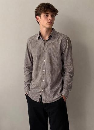 Сорочка hugo boss slim fit 41 (l) оригінал | чоловіча сорочка в клітинку