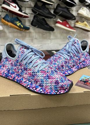 Жіночі кросівки adidas originals deerupt runner оригінал для бігу тренувань залу фітнесу спортивні сітка легкі літні бігові бу 38 р повсякденні