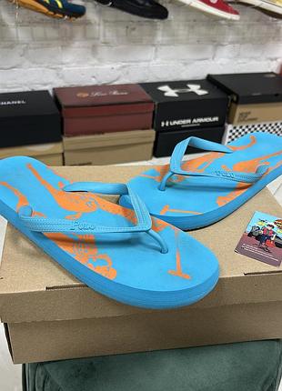 Чоловічі пляжні в'єтнамки polo ralph lauren шльопанці оригінал блакитні для басейну пляжу душу повсякденного носіння спортивні легкі бу 45-46 р