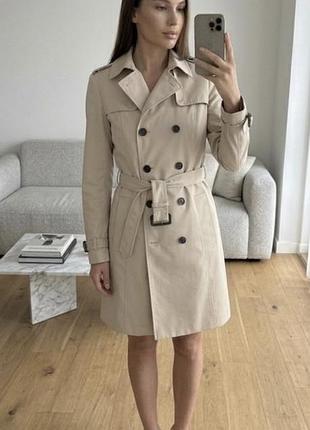Класичний бежевий тренч плащ zara