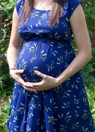Сукня для вагітних new look maternity розм. m / 38 синя з метеликами