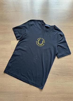 Базова чорна бавовняна чоловіча футболка з логотипом з лого fred perry sportwear натуральна літня весняна пряма кежуал повсякденна