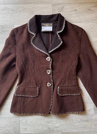 Вінтажний блейзер альпака піджак moschino cheap and chic