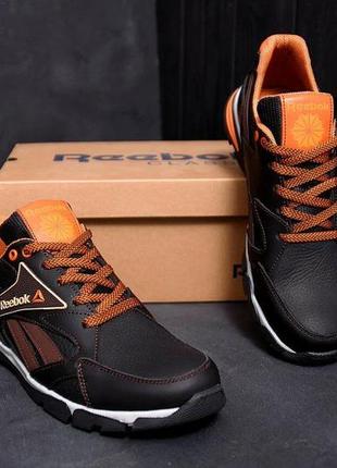 Чоловічі шкіряні кросівки reebok street style brown