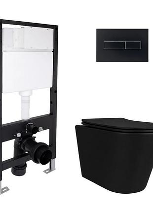 Готовое решение qtap для ванной комнаты: подвесной унитаз scorpio ultra quiet 520x365x365 + комплект инсталляции standard