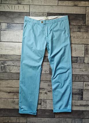 Мужские брюки бирюзового цвета от бренда  scotch & soda размер 34/32