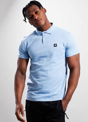 Weekend offender colo polo shirt clear sky/white