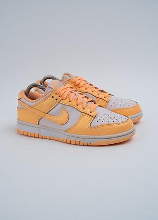 Кроссовки женские nike dunk low белые оранжевые кожаные размер 38-39