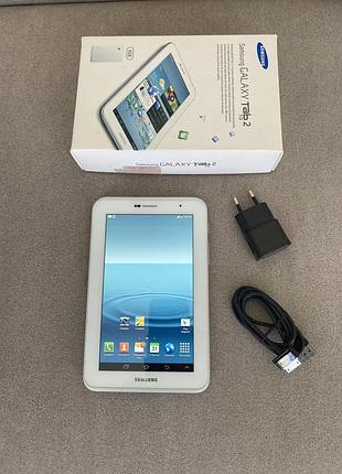 Планшет samsung galaxy tab 2 7.0 gt-p3100 8gb 3g wi-fi white  коробка зарядка самсунг белый мобильный телефон sim карта wifi
