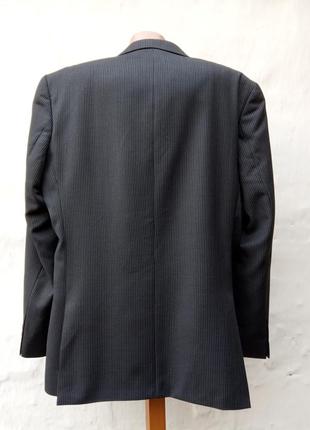 Новый стильный чёрный, графитовый 50% шерстяной мужской пиджак в полоску kari jackson7 фото
