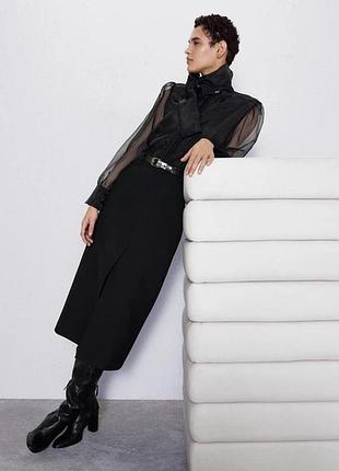Чорна класична міді спідниця zara