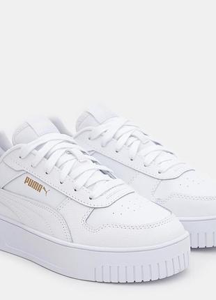 Жіночі кеди низькі puma carina street 25 см puma white-puma gold кросівки пума оригінал
