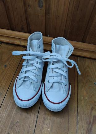 Высокие белые кеды converse all star 31 размер 19 см на девочку на мальчика унисекс