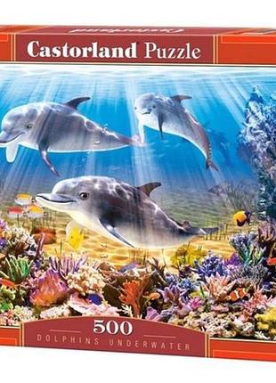 Пазли castorland 500 елементів "дельфіни під водою"