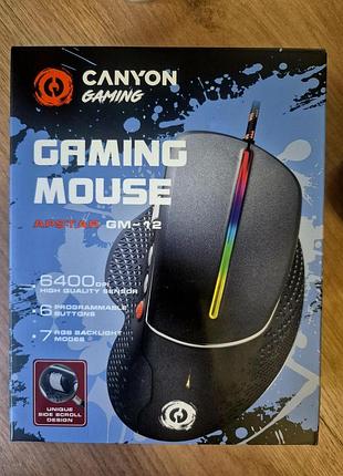 Игровая мышка canyon apstar usb black (cnd-sgm12rgb) киев