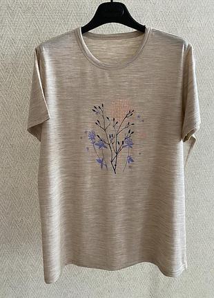 Жіноча футболка weissenstein merino tencel, бежева, меринос + tencel™, l/xl