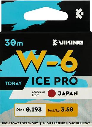 Леска viking fishing ice pro w-6 30m (clear) 0.193mm 3.58kg
