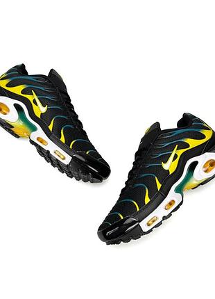 Мужские кроссовки nike air max plus tn black teal yellow 2