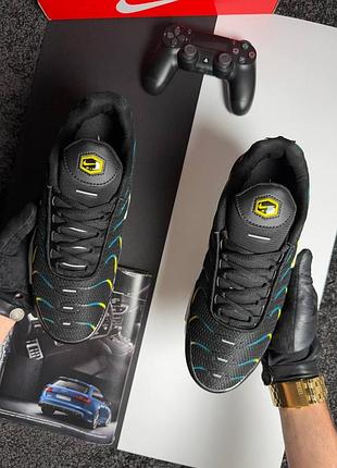 Мужские кроссовки nike air max plus tn black teal yellow 3