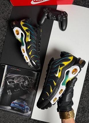 Мужские кроссовки nike air max plus tn black teal yellow 10