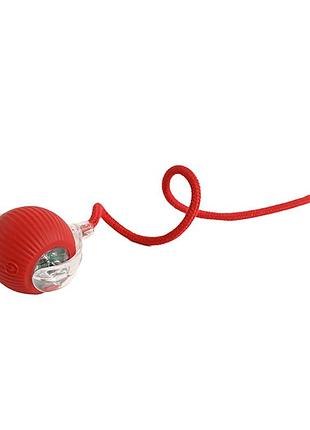 Розумний м'яч із хвостом мотузкою taotaopets 025527 red іграшка для котів собак інтерактивна уникаюча 9 шт.