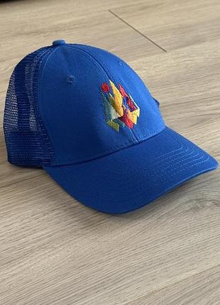 Кепка синя з сіткою та вишивкою, унісекс