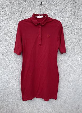 Оригінальна червона сукня поло lacoste size 38 s-m