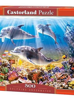 Пазли castorland 500 елементів "дельфіни під водою"