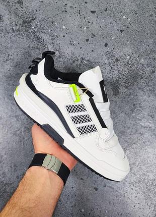 Кросівки    adidas forum mod low white black lime   розпродаж sale