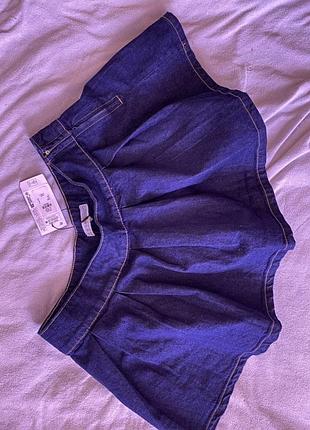 Коротка розкльошена джинсова спідниця denim co
