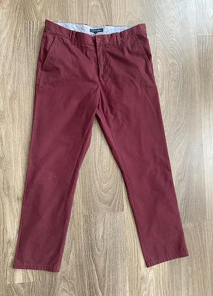 Чоловічі чиноси tommy hilfiger бургунді 34/32 l