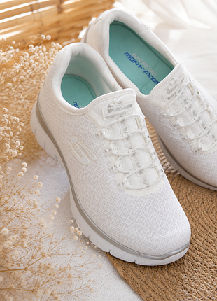 Skechers memory foam белые легкие кроссовки,