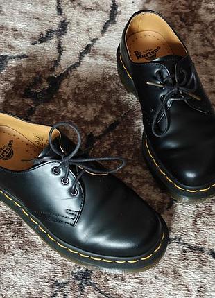 Dr. martens, мартінс туфлі чорні, шкіряні
