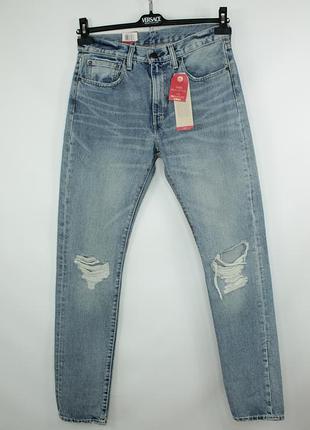 Зауженные джинсы на лето levi's 505c slim straight distressed blue denim jeans