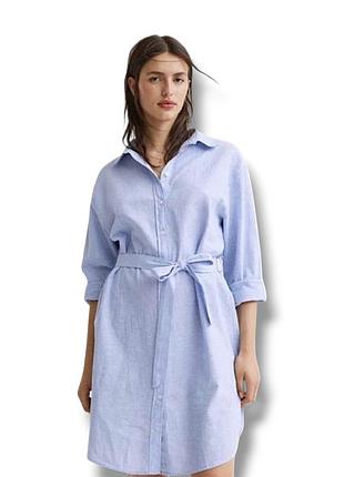 Платье-рубашка h&m изо льна и хлопка