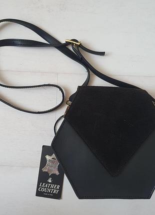 Жіноча шкіряна сумка leather country (італія), натуральна шкіра, нова