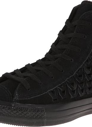 Чорні плетені високі замшеві кеди конверс converse розмір 39